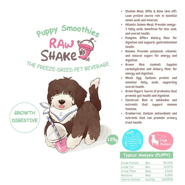 RawShake Puppy Smoothies - Growth & Digestive Care