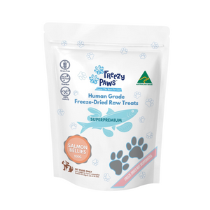 FreezyPaws Superpremium Human Grade Freeze-Dried Salmon Belly Raw Treats 100g