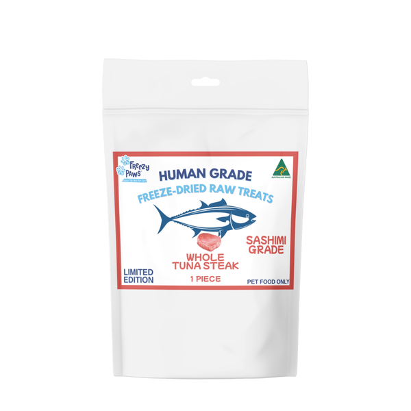 FP Sashimi Grade Freeze-Dried Raw Tuna Steak (Whole Cut) Treats for dogs and cats