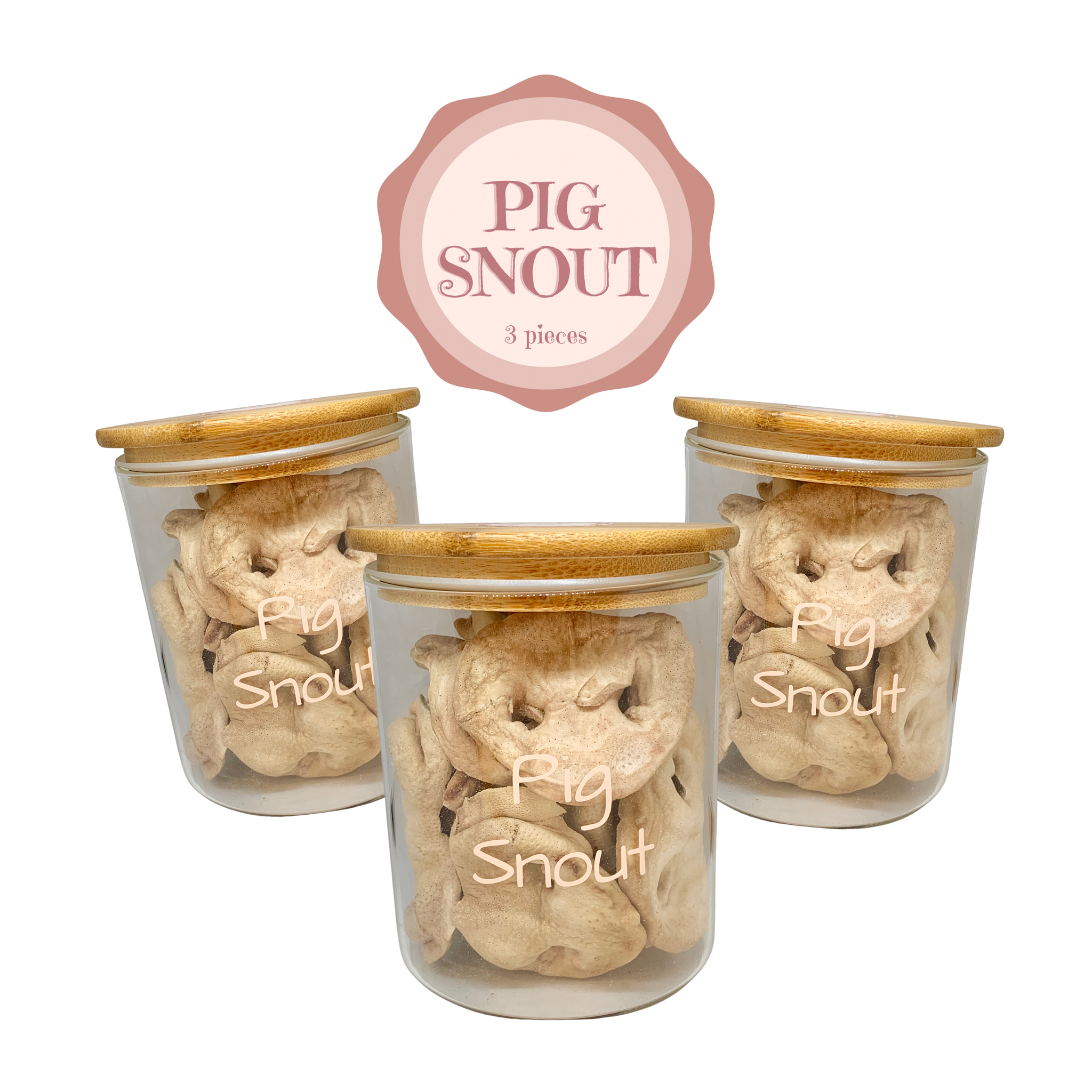 FP Human Grade Freeze-Dried Pig Snout Treats (Thick) 3 pieces x 3 bags (Bulk Buy 9 pieces)