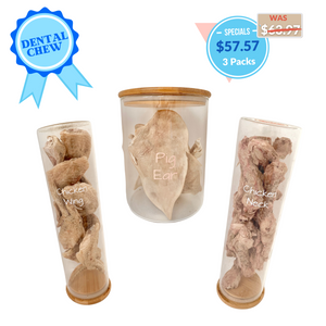 Dental Chew Combo - Freezy Paws Human Grade Freeze-Dried Raw Treats (Chicken Wing + Jumbo Pig Ear + Chicken Neck)