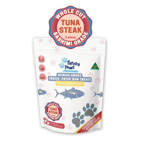 FP Sashimi Grade Freeze-Dried Raw Tuna Steak (Whole Cut) Treats for dogs and cats