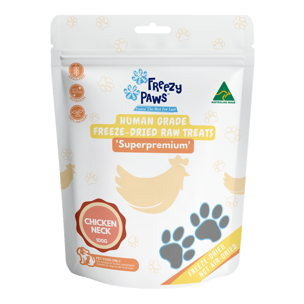 Freeze-Dried Raw Chicken Neck Treats (100g)