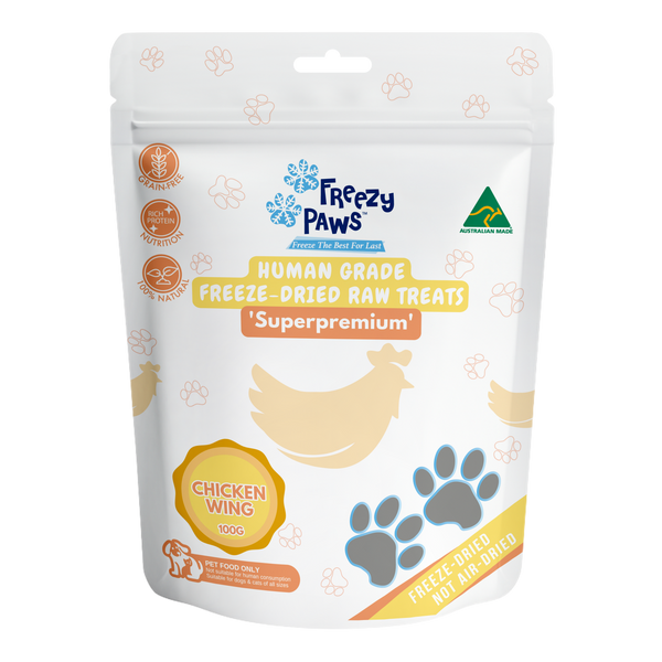 Freeze-Dried Raw Chicken Wing Treats (100g)