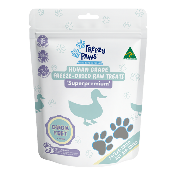 Freeze-Dried Raw Duck Feet Treats (6 pcs)