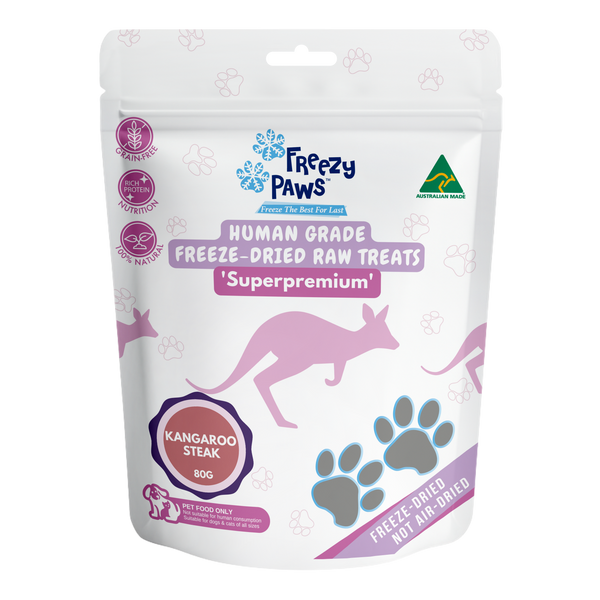 Freeze-Dried Raw Kangaroo Steak Treats (80g)