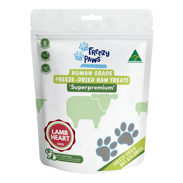 Freeze-Dried Raw Lamb Heart Treats (100g)