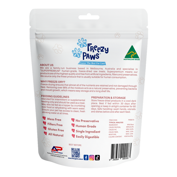 Freeze-Dried Raw Wild Boar Treats (70g)