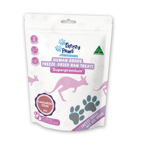 Freeze-Dried Raw Kangaroo Steak Treats (80g)