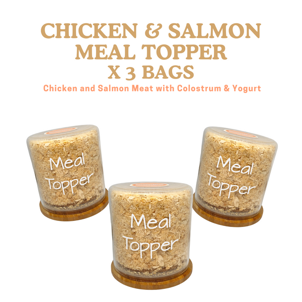 FP Human Grade Freeze-Dried Raw Meal Topper Chicken & Salmon w/Colostrum & Yogurt 80g x 3 bags (bulk buy 240g)