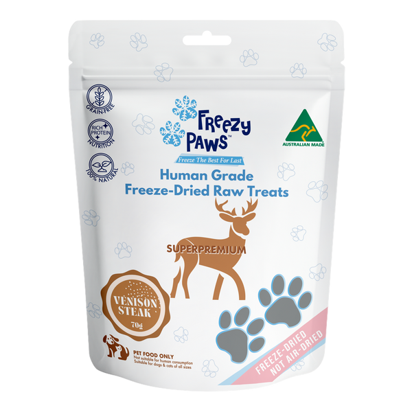 Freeze-Dried Raw Venison Steak Treats (70g)