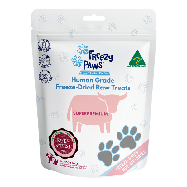Freeze-Dried Raw Grass Fed Beef Steak Treats (70g)