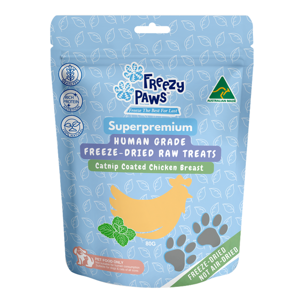 Freezy Paws Freeze-Dried Raw Functional Training Treats - Chicken Breast w/Catnip (80g)