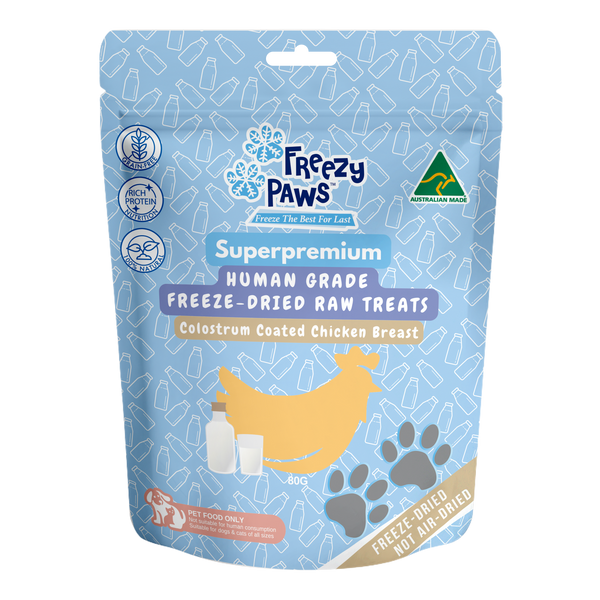 Freezy Paws Freeze-Dried Raw Functional Training Treats - Chicken Breast w/Colostrum (80g)