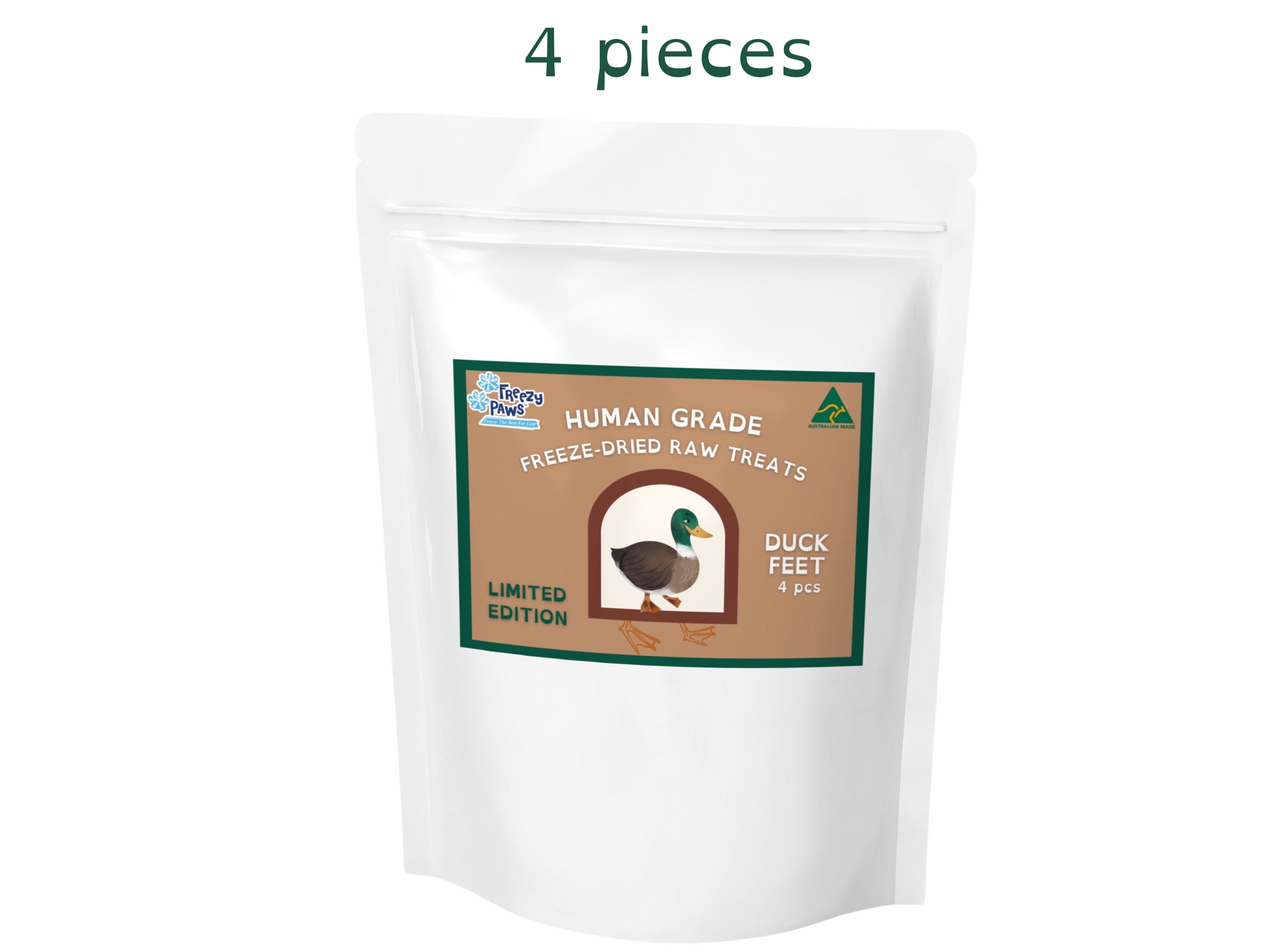 Freezy Paws Human Grade FreezeDried Duck Feet Raw Treats 4PCS Freezy