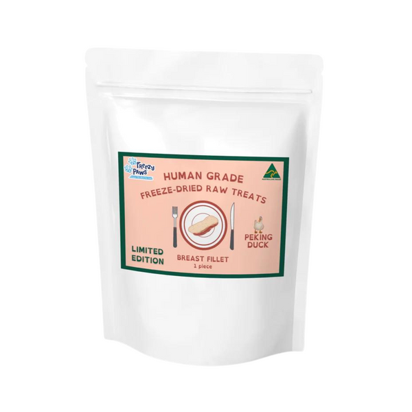 FP Human Grade Freeze-Dried Raw Whole Peking Duck Breast Fillet Treats x 1 pc: S(60g+), M(70g+) or L(90-100g+)