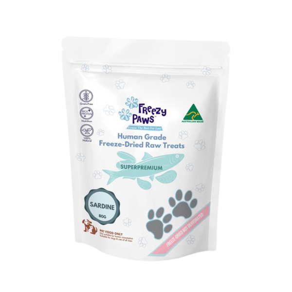 FreezyPaws Superpremium Human Grade Freeze-Dried Sardine Raw Treats 80g
