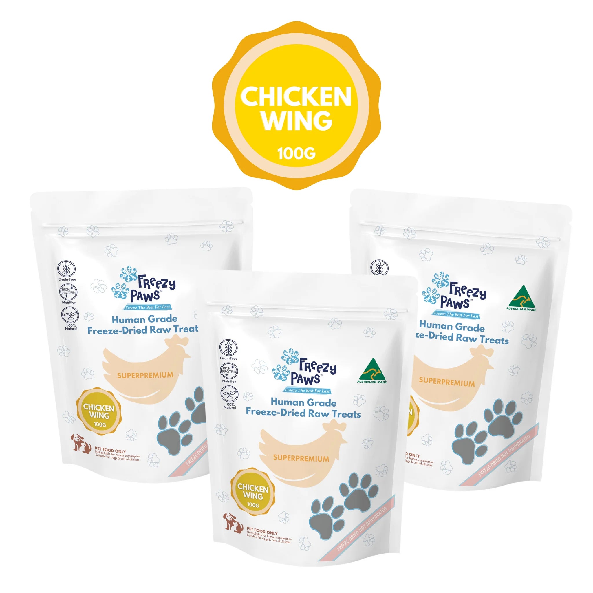 Triple Deal - Freeze-Dried Raw Chicken Wings (100g x 3 bags)