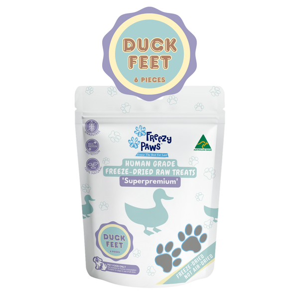 Freeze-Dried Raw Duck Feet Treats (6 pcs)