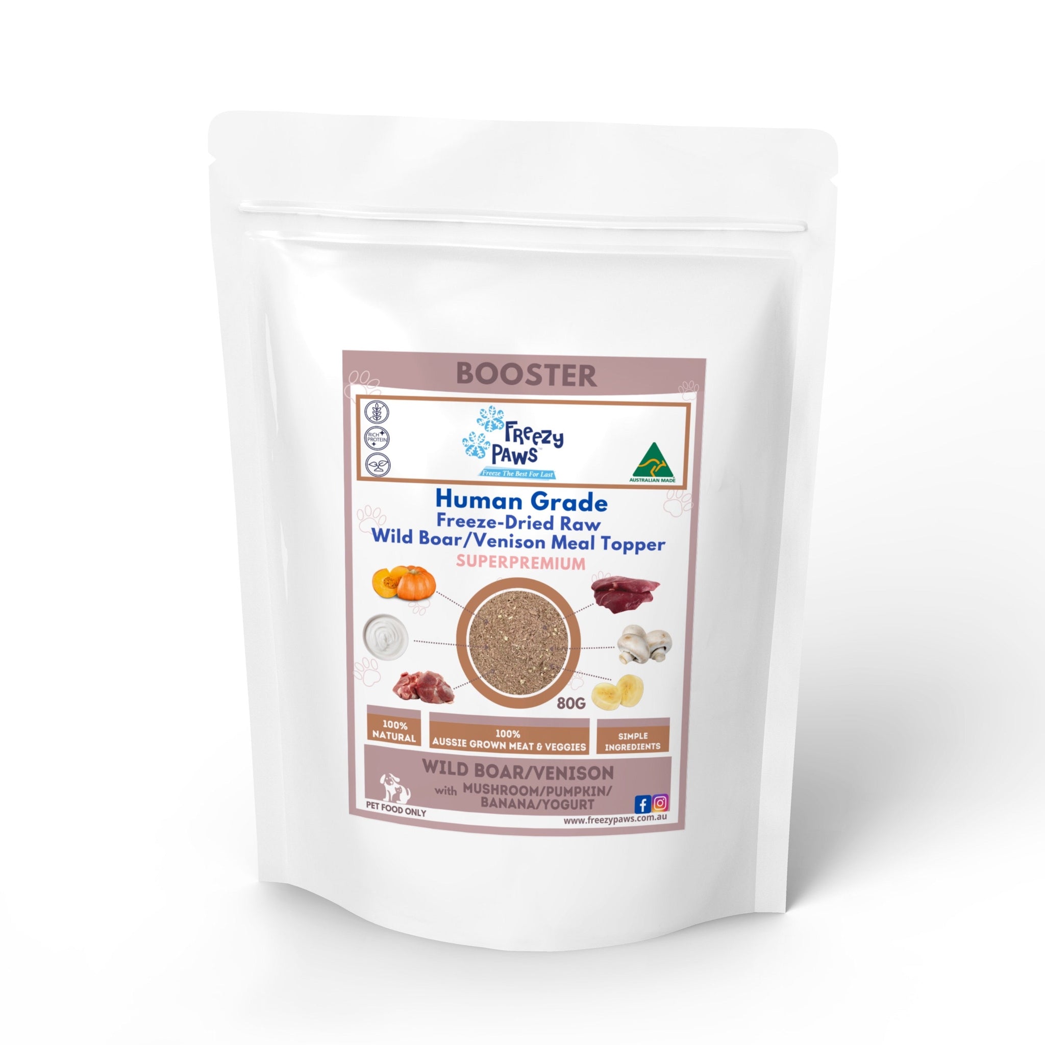 Freeze Dried Wild boar Venison Pumpkin topper