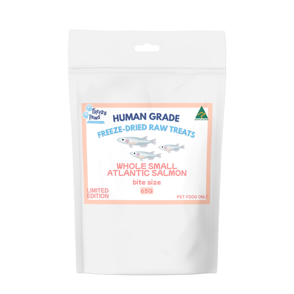 Limited Edition Freeze-Dried Raw Whole Atlantic Small Salmon Treats 65g