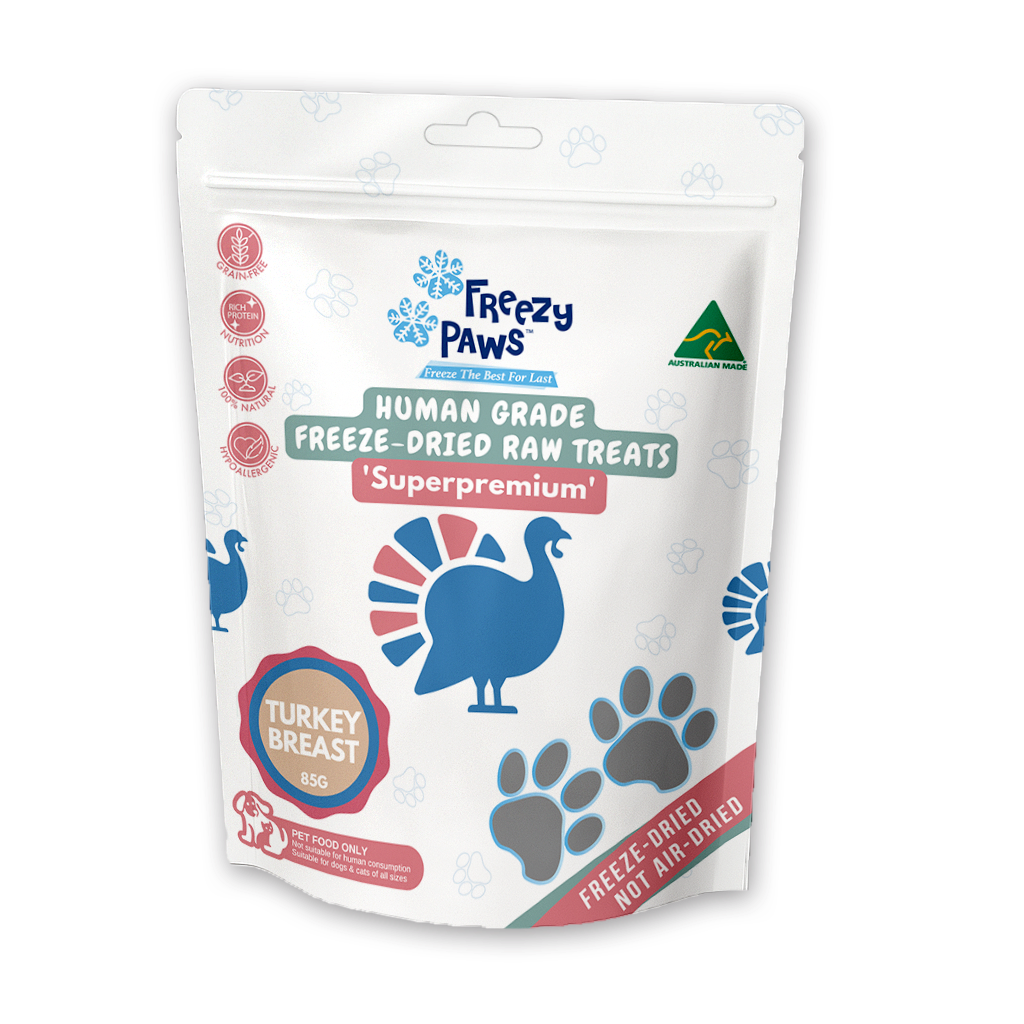 Freezy Paws Human Grade Freeze-Dried Raw Turkey Breast Treats 85g For Dogs & Cats