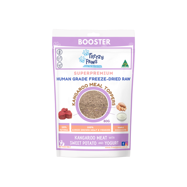 FP Human Grade Freeze-Dried Raw Meal Toppers: Kangaroo Meat w/Sweet Potato & Yogurt Mix (80g)