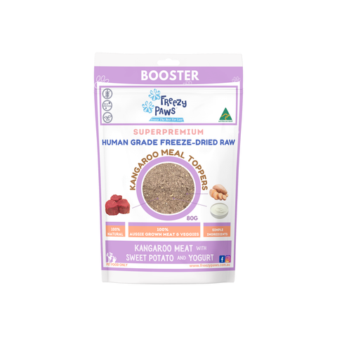 FP Human Grade Freeze-Dried Raw Meal Toppers: Kangaroo Meat w/Sweet Potato & Yogurt Mix (80g)
