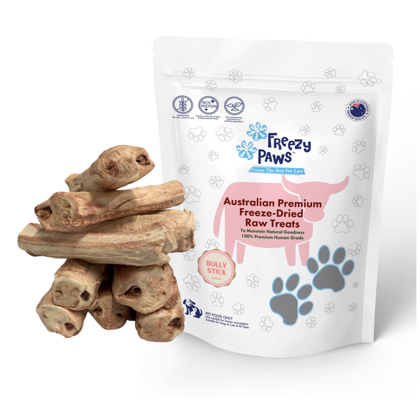 FP Human Grade Freeze-Dried Raw Beef Bully Stick 6” x 4 Counts (THICK) Australian Made