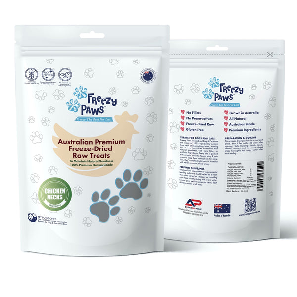 FreezyPaws Selection Combo - Superpremium Freeze-Dried Raw Treats 3 x 100g (Beef Liver, Chicken Neck & Beef Heart)