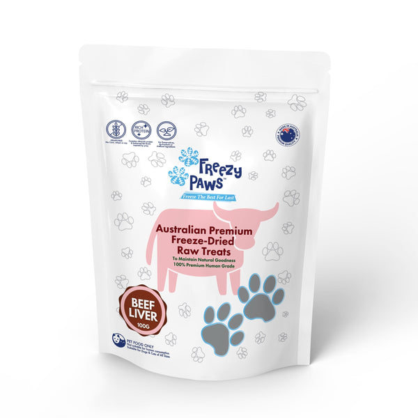 Freezy Paws Superpremium Human Grade Freeze-Dried Beef Liver Raw Treats 100g