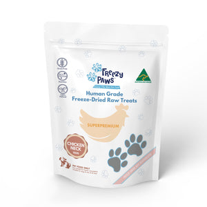 FreezyPaws Superpremium Human Grade Freeze-Dried Chicken Neck Raw Treats 100g