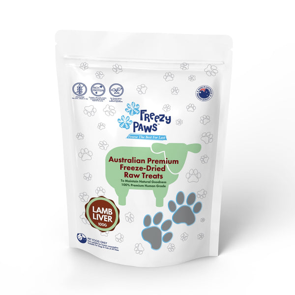FreezyPaws Superpremium Human Grade Freeze-Dried Lamb Liver Raw Treats 100g