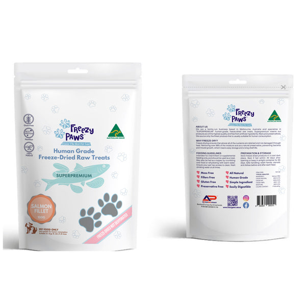 Freezy Paws Superpremium Human Grade Freeze-Dried Salmon Fillet Raw Treats 80G