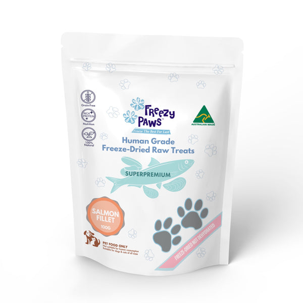 Freezy Paws Superpremium Human Grade Freeze-Dried Salmon Fillet Raw Treats 80G