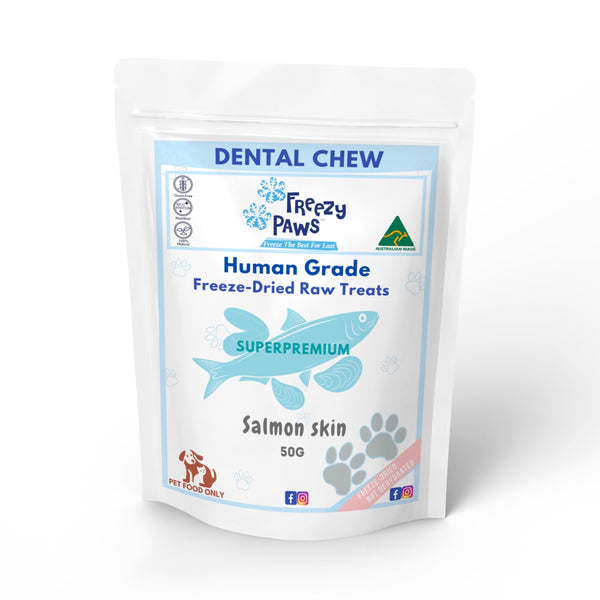 Freezy Paws-Superpremium Human Grade Freeze-Dried Raw Salmon Skin Treats 60g