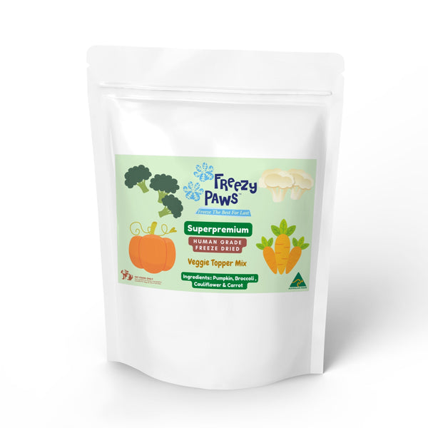 FreezyPaws Superpremium Human Grade Veggie Topper Mix 30g (Pumpkin, Cauliflower, Broccoli & Carrot)